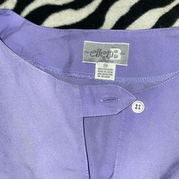 Ellen B vintage lilac lavender purple sleeveless causal button neck blouse top - Picture 2 of 8